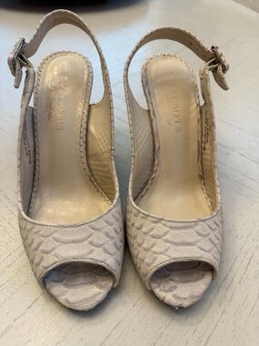 Talbots sling back heels. Snake skin. Size 6B
